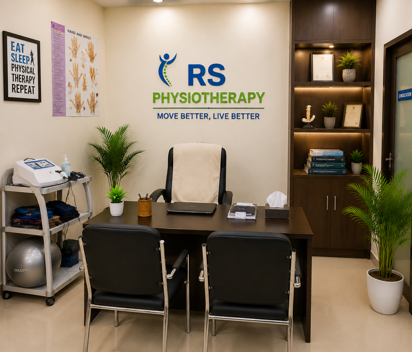 Advanced physiotherapy equipment at the clinic